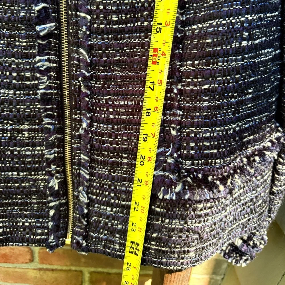 Karl Lagerfeld Navy Tweed Blazer - Picture 12 of 15